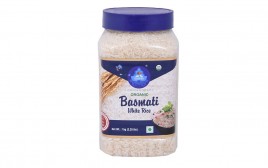 Nimbark Organic Basmati White Rice   Plastic Jar  1 kilogram